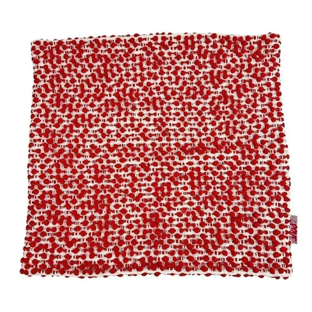 Le Pouf Textured Pillow Covers Red Cream No Pillow